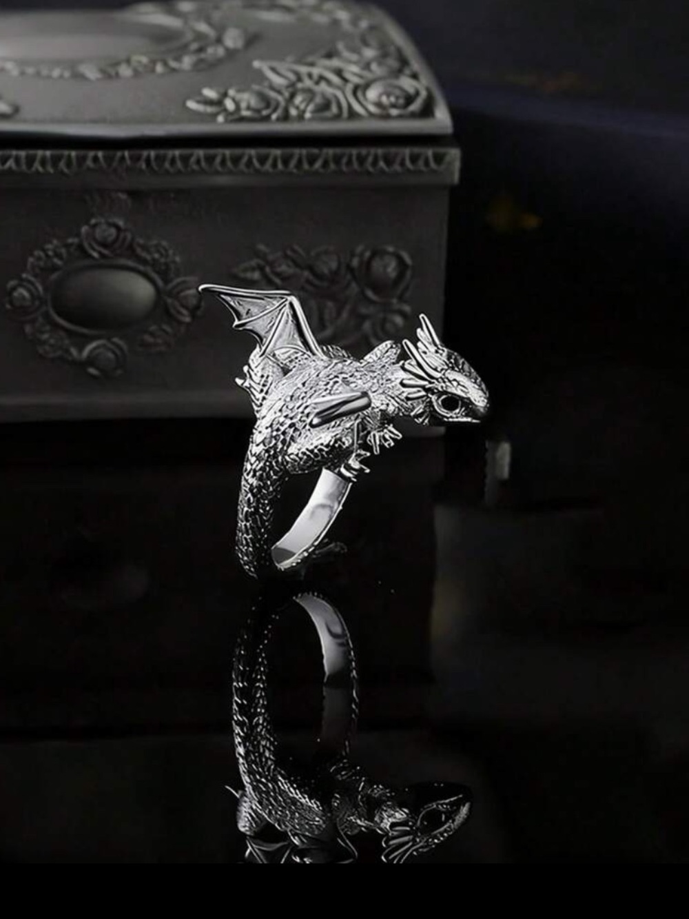 Silver Dragon Ring - Picture 7 of 12